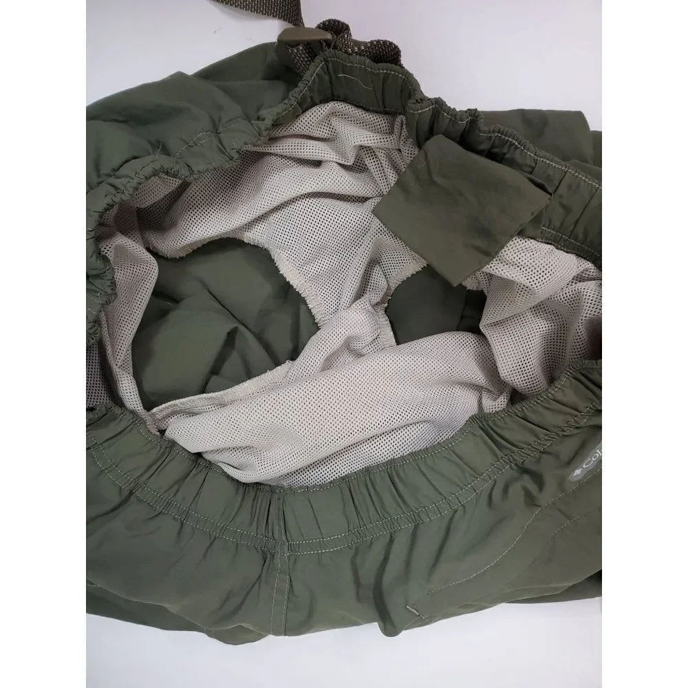 Colulmbia Sportswear Men's Packable Army Green Quick Dry Adjustable Swim Trunks